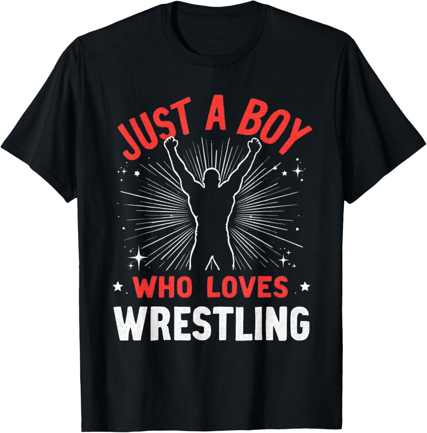 Just A Boy Who Loves Wrestling, Wrestler Boy T-Shirt - T-Shirt | Black