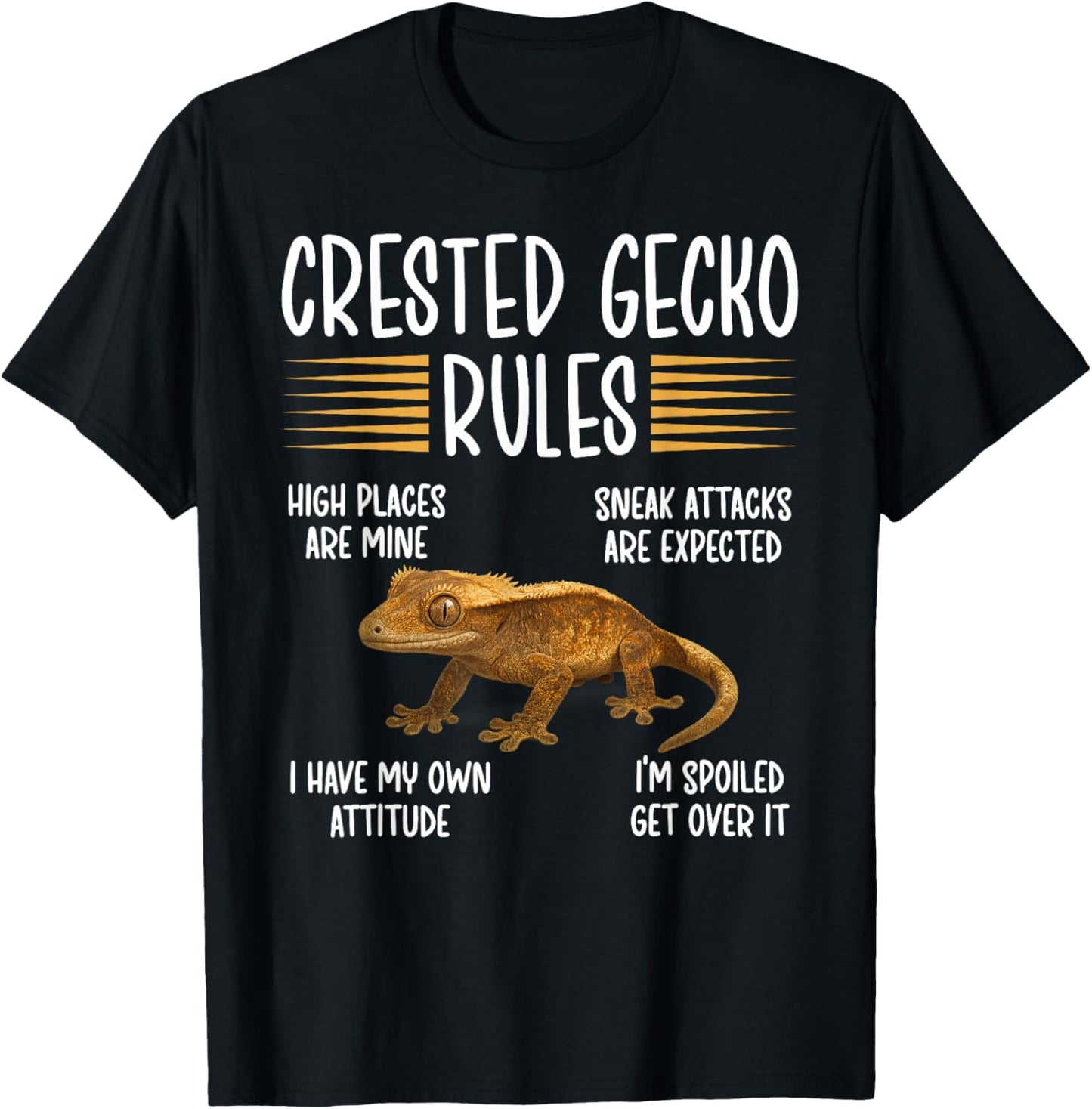 Crested Gecko Rules Crestie Owner Crested Gecko Lover T-Shirt - T-Shirt | Black