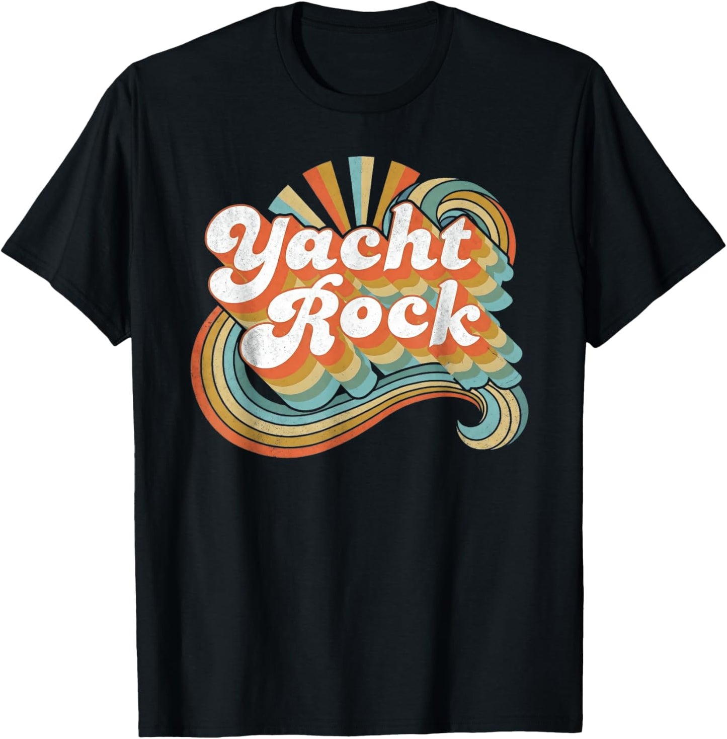 Retro Yacht Rock Vintage 70s Music Vibes Design T-Shirt - T-Shirt | Black