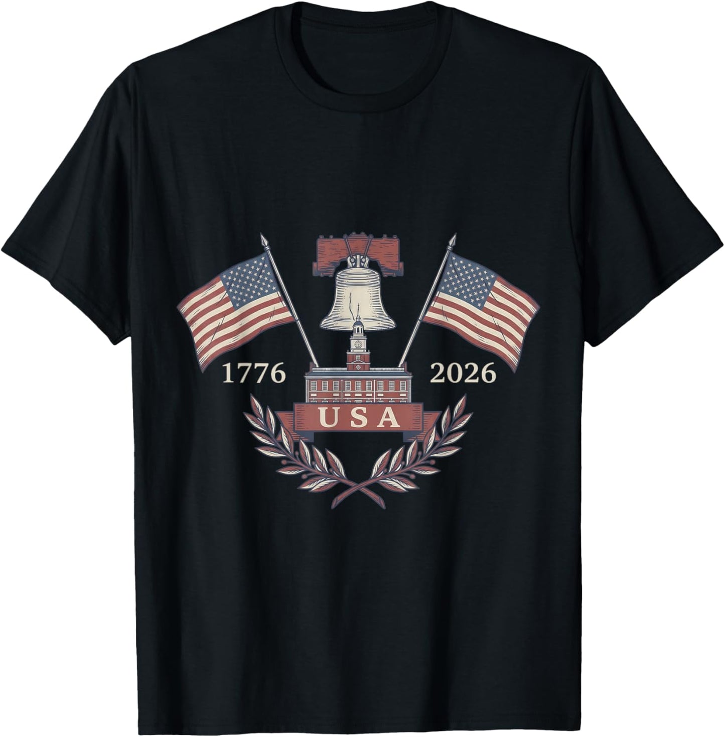 America’s 250th Birthday: 1776-2026 Liberty Bell T-Shirt - T-Shirt | Black