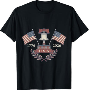 America’s 250th Birthday: 1776-2026 Liberty Bell T-Shirt - T-Shirt | Black