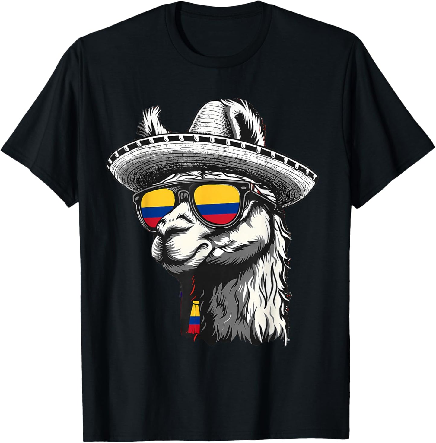 Colombia Flag Llama Colombian Pride Colombian Roots T-Shirt - T-Shirt | Black