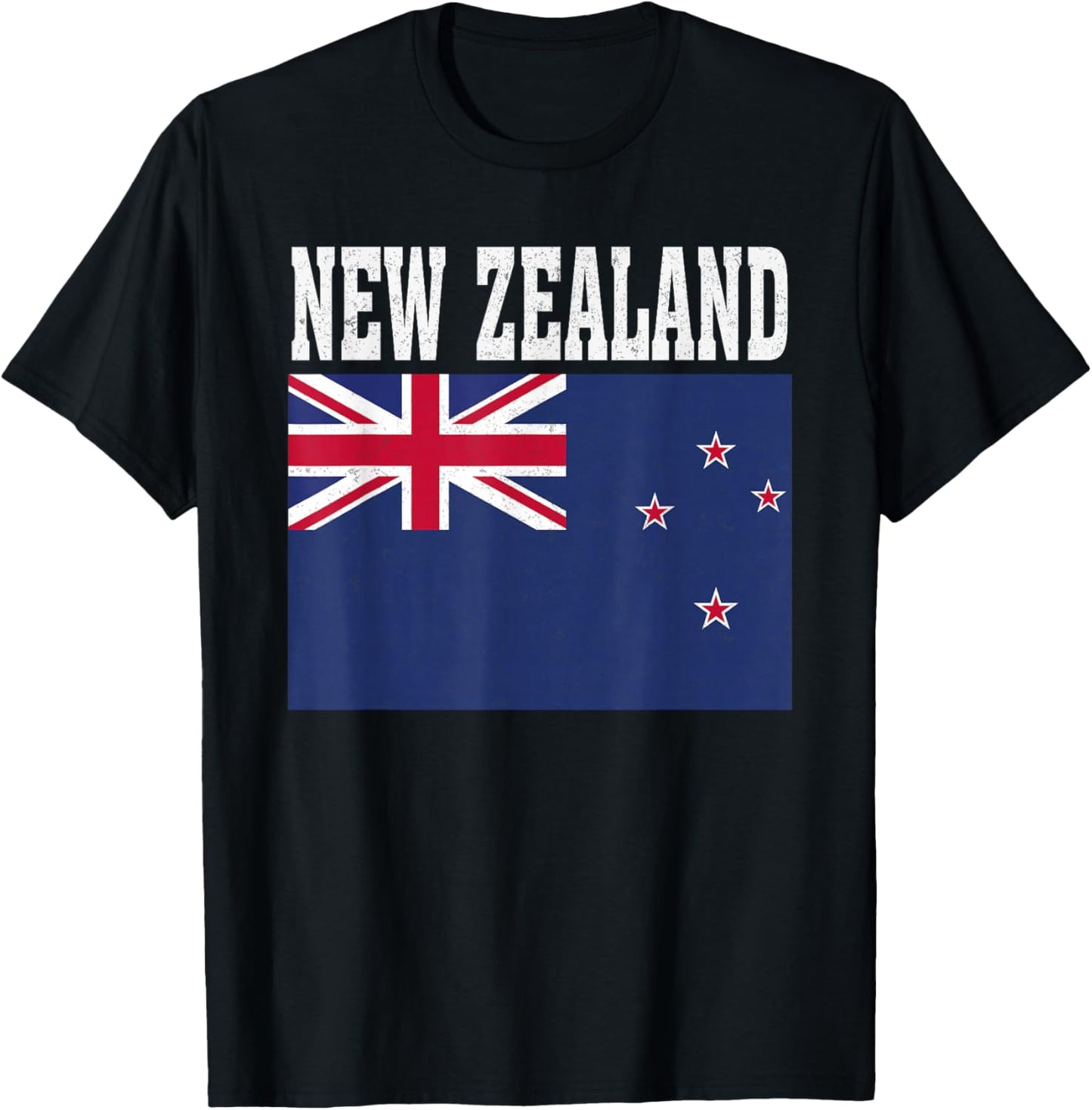 NEW Zealand Flag Patriotic National Roots Souvenir T-Shirt - T-Shirt | Black