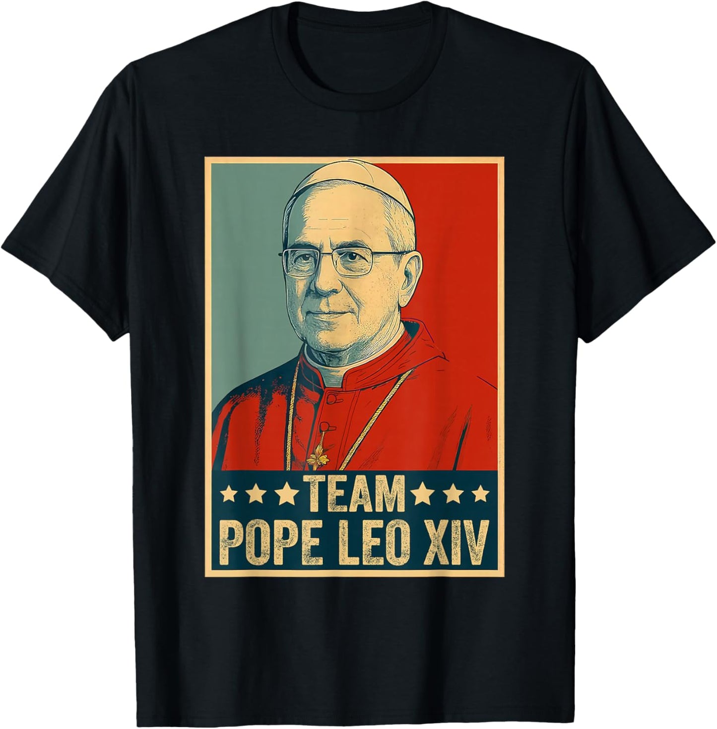 Team Pope Leo XIV Vintage Men Women T-Shirt - T-Shirt | Black