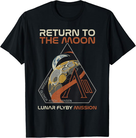 Vintage Artemis II Return to The Moon Mission Patch 2026 T-Shirt - T-Shirt | Black