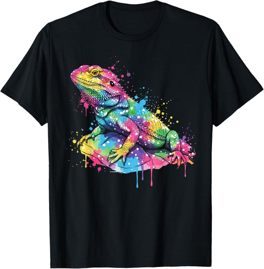 Bearded Dragon Art Kids Pet Enthusiasts Dragon Lover T-Shirt - T-Shirt | Black