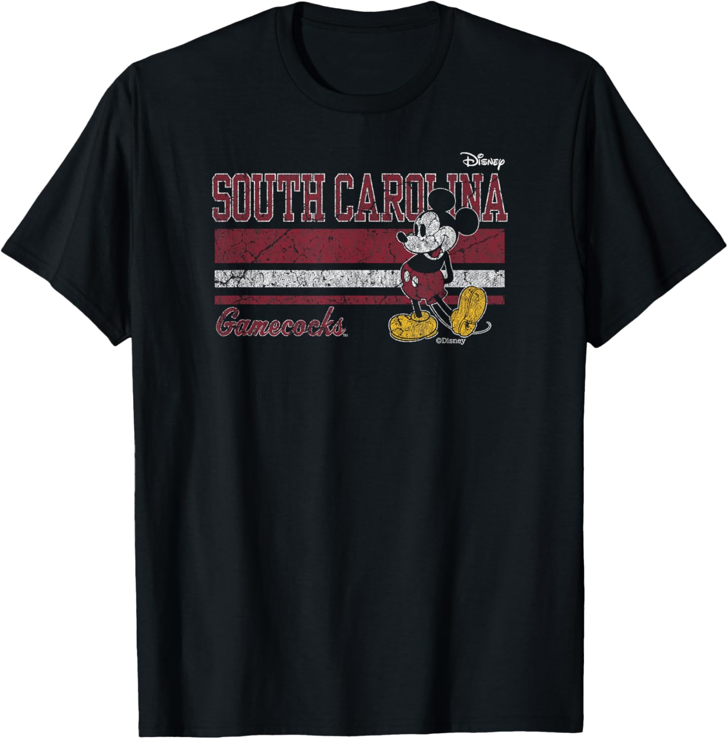 South Carolina Gamecocks Mickey Mouse Vintage Black T-Shirt - T-Shirt | Black