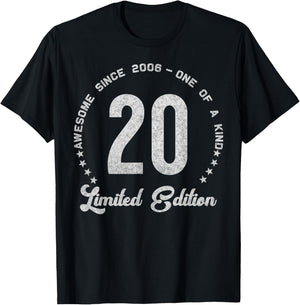 20 Year Old Gifts Vintage 2006 Limited Edition 20th Birthday T-Shirt - T-Shirt | Black