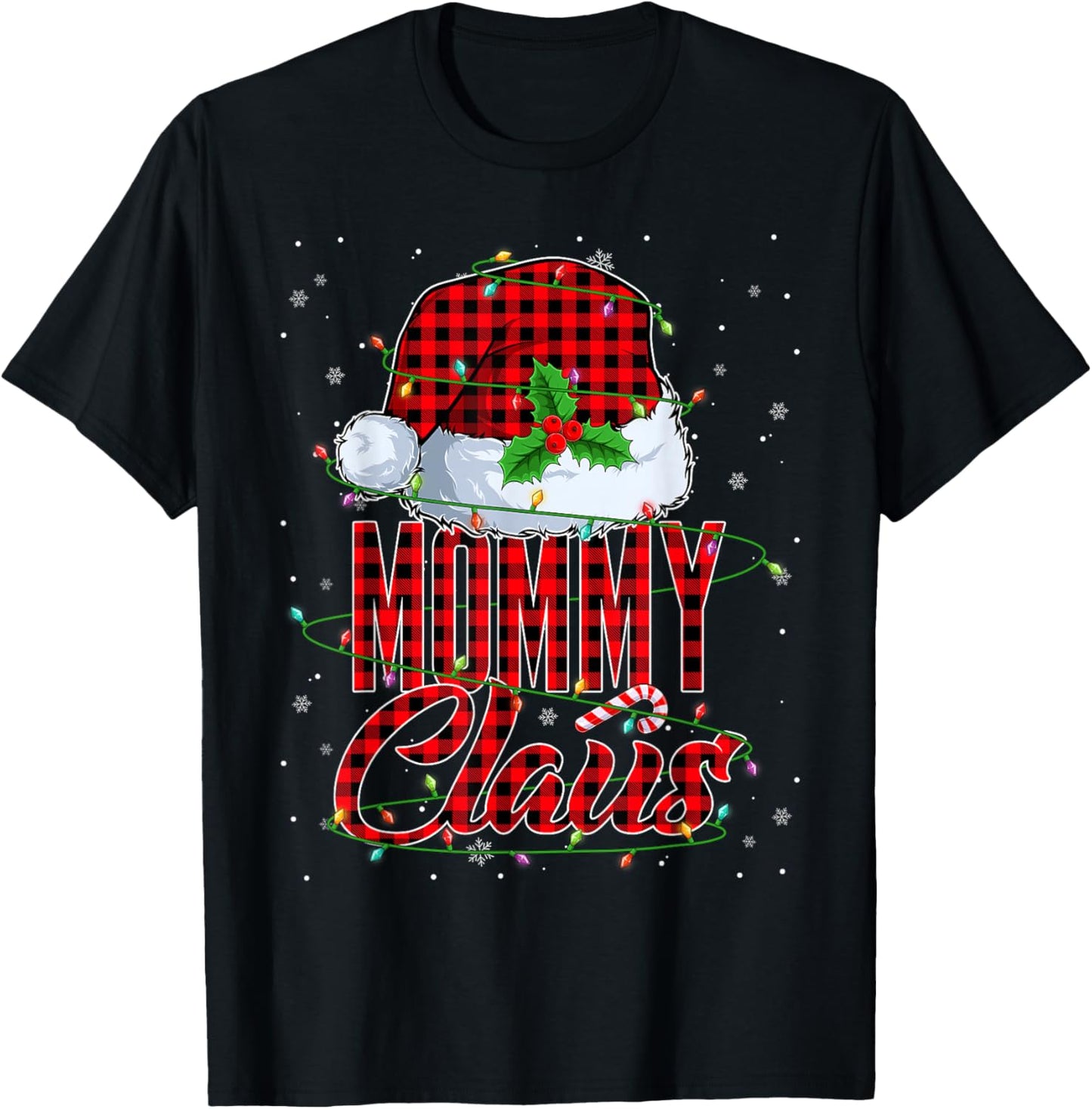 Mommy Claus Merry Christmas Family Matching Xmas T-Shirt - T-Shirt | Black
