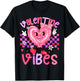 Valentine Vibes Cute Girl Happy Valentines Day Preppy T-Shirt - T-Shirt | Black