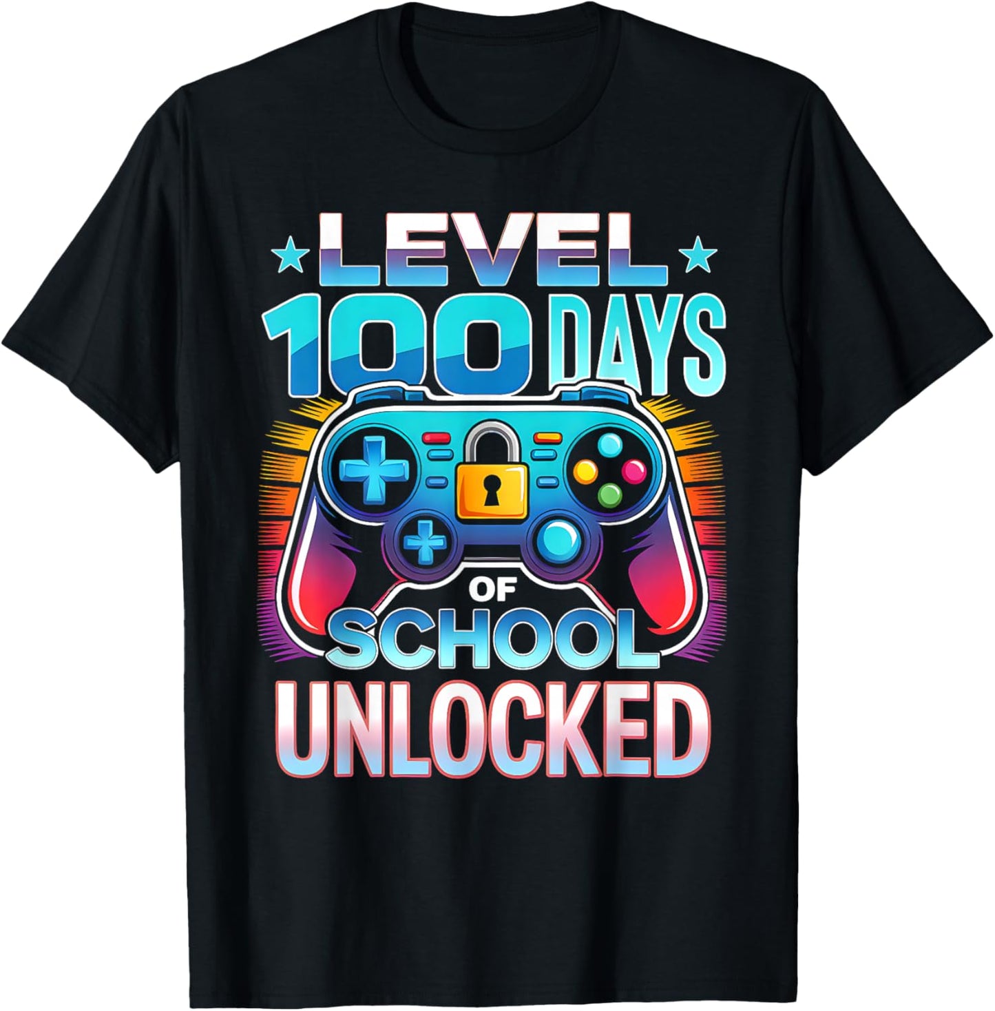 Level 100 Days of School Unlocked 100th Day of School Boys T-Shirt - T-Shirt | Black