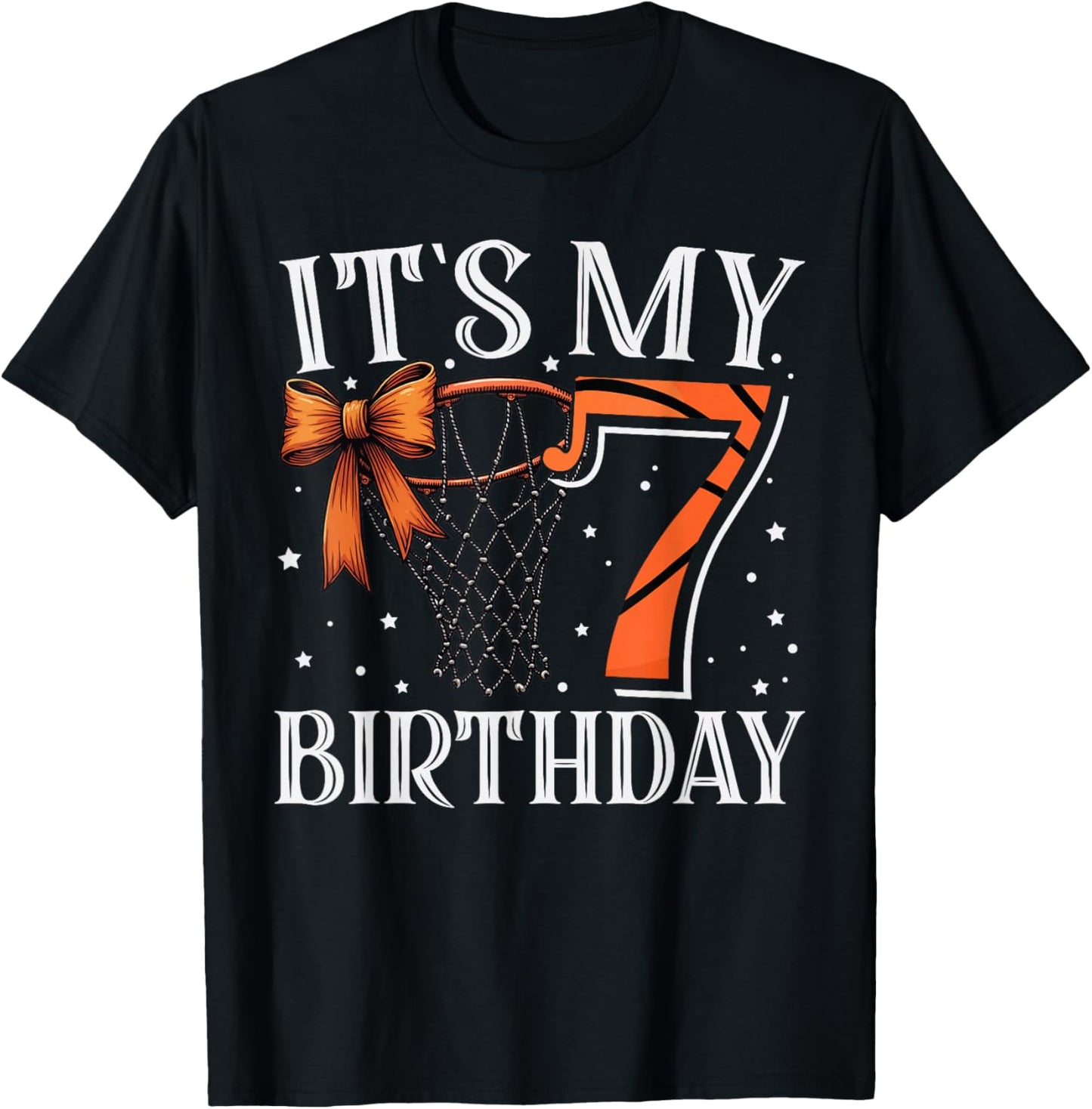 It's My 7 Birthday Seven Basketball Girl Bday Party Daughter T-Shirt - T-Shirt | Black