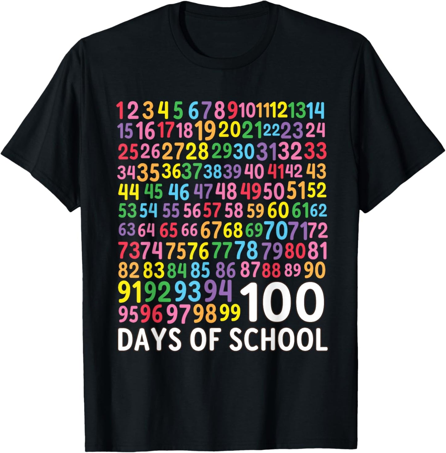 100th Day School Numbers Counting Celebration T-Shirt - T-Shirt | Black