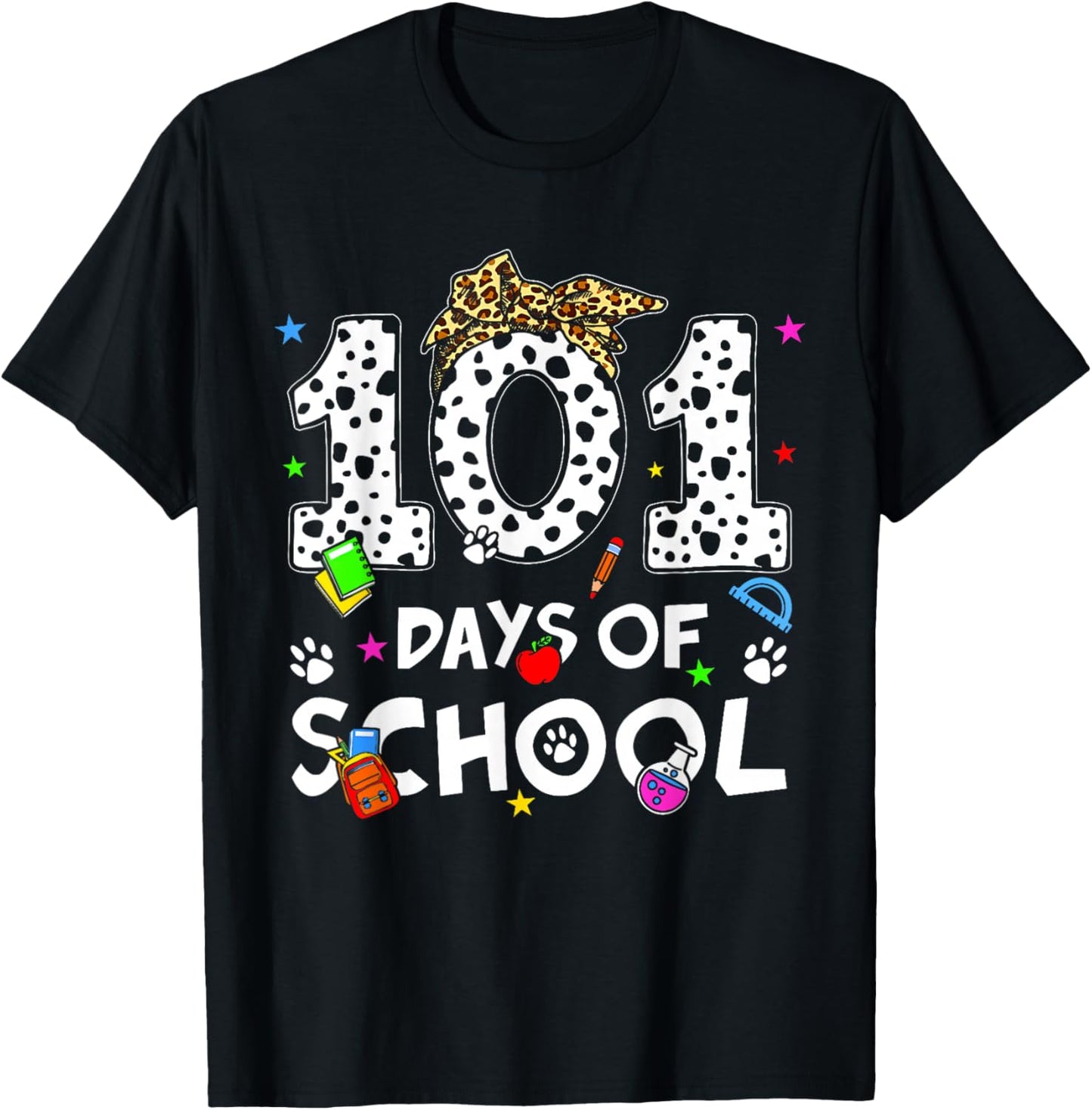 Happy 101 Days of School Funny Student Teacher Kids T-Shirt - T-Shirt | Black