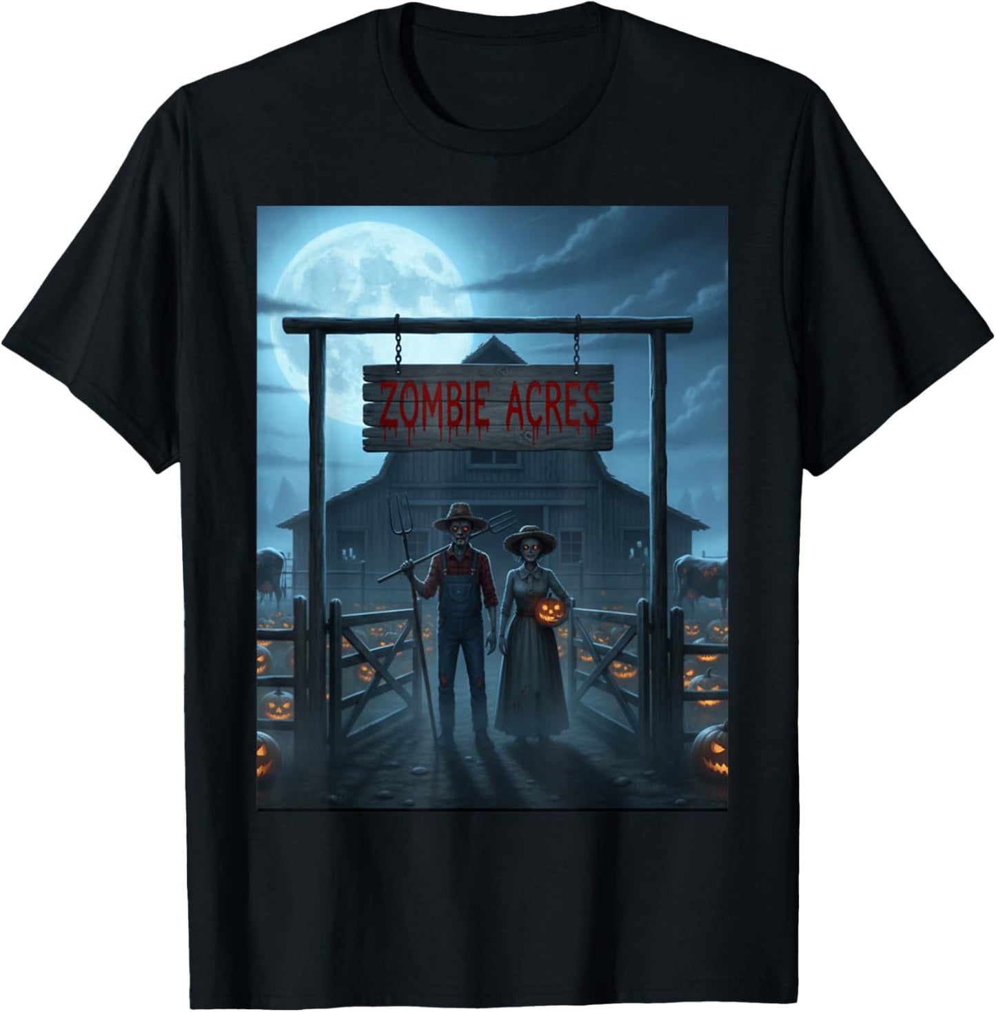 Farm of The Undead Harvest Horror T-Shirt - T-Shirt | Black