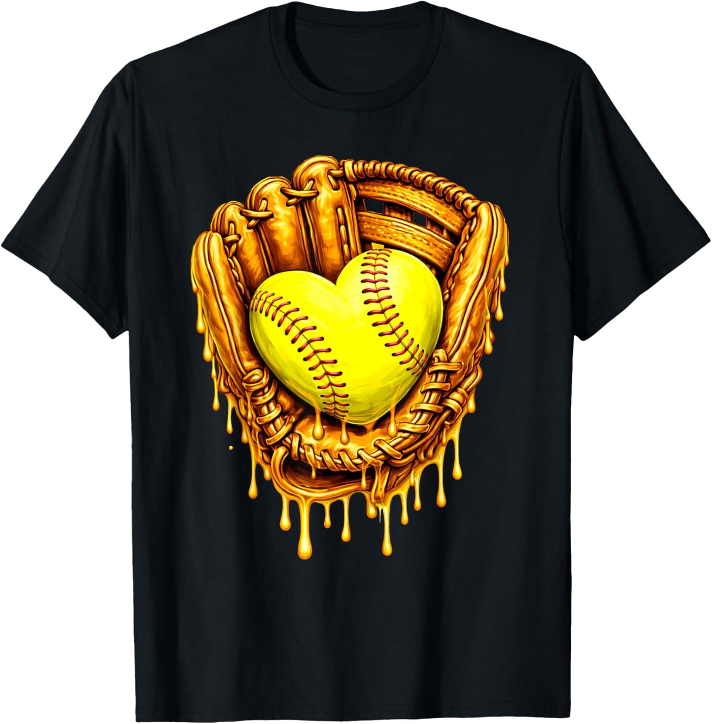 Cute Softball Heart Happy Valentines Boys Women Men Kids T-Shirt - T-Shirt | Black