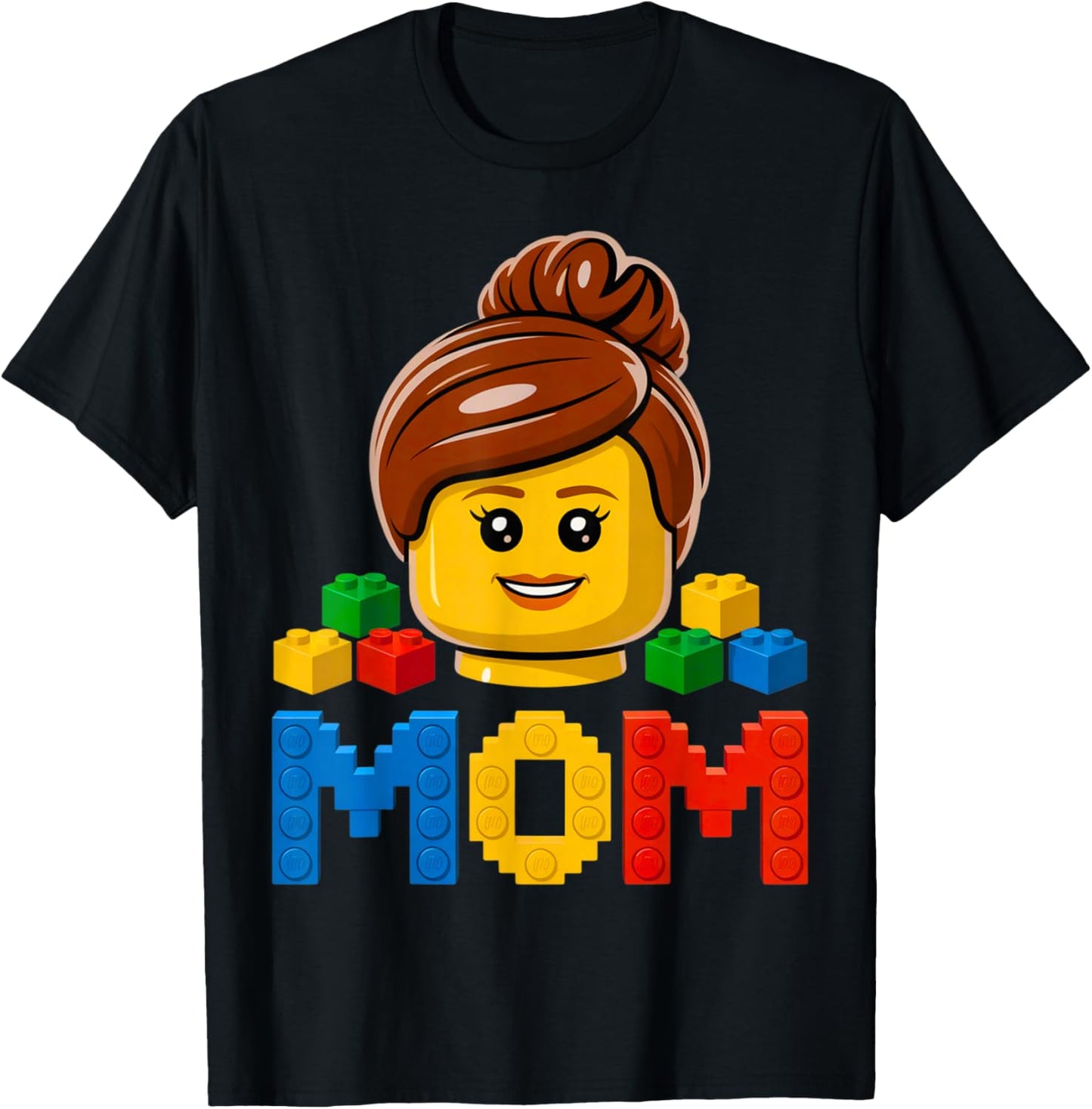 Family Mom Master Builder Building Bricks Blocks Mothers Day T-Shirt - T-Shirt | Black