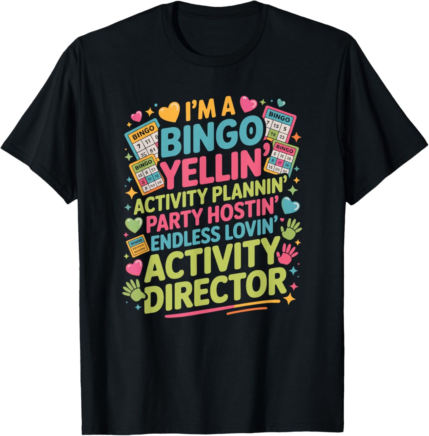Activity Director Bingo Party Planning Squad Professional T-Shirt - T-Shirt | Black