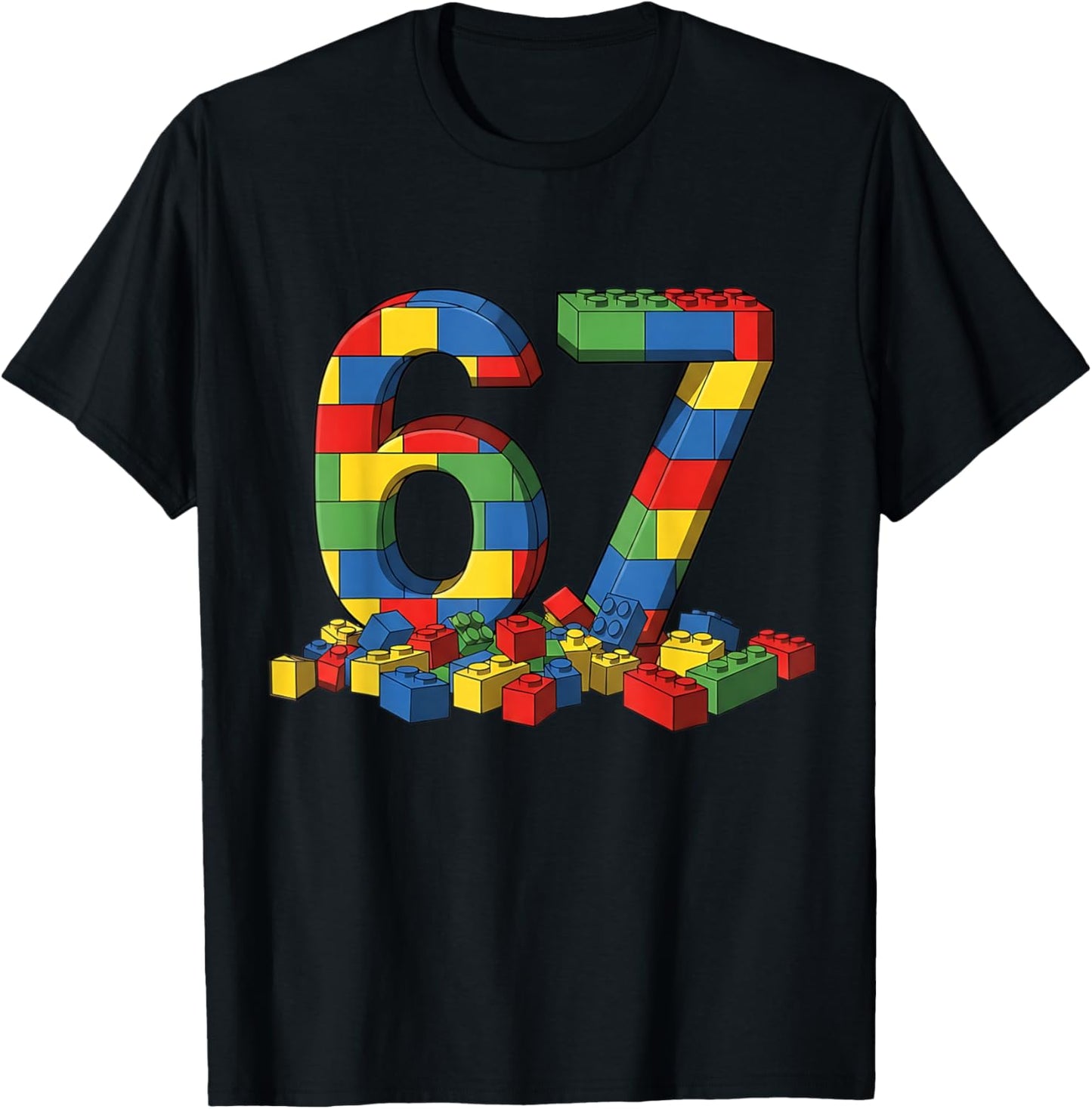 Number 67 Six Seven Meme Sixty-Seven Gen Alpha Birthday T-Shirt - T-Shirt | Black