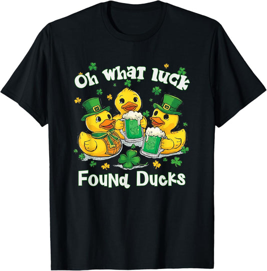 Oh What Luck Found Ducks St Patricks Day Cruise Ducks Fun T-Shirt - T-Shirt | Black