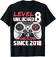 Level 8 Unlocked Birthday Boy Gamer 8th Video Game 2018 T-Shirt - T-Shirt | Black