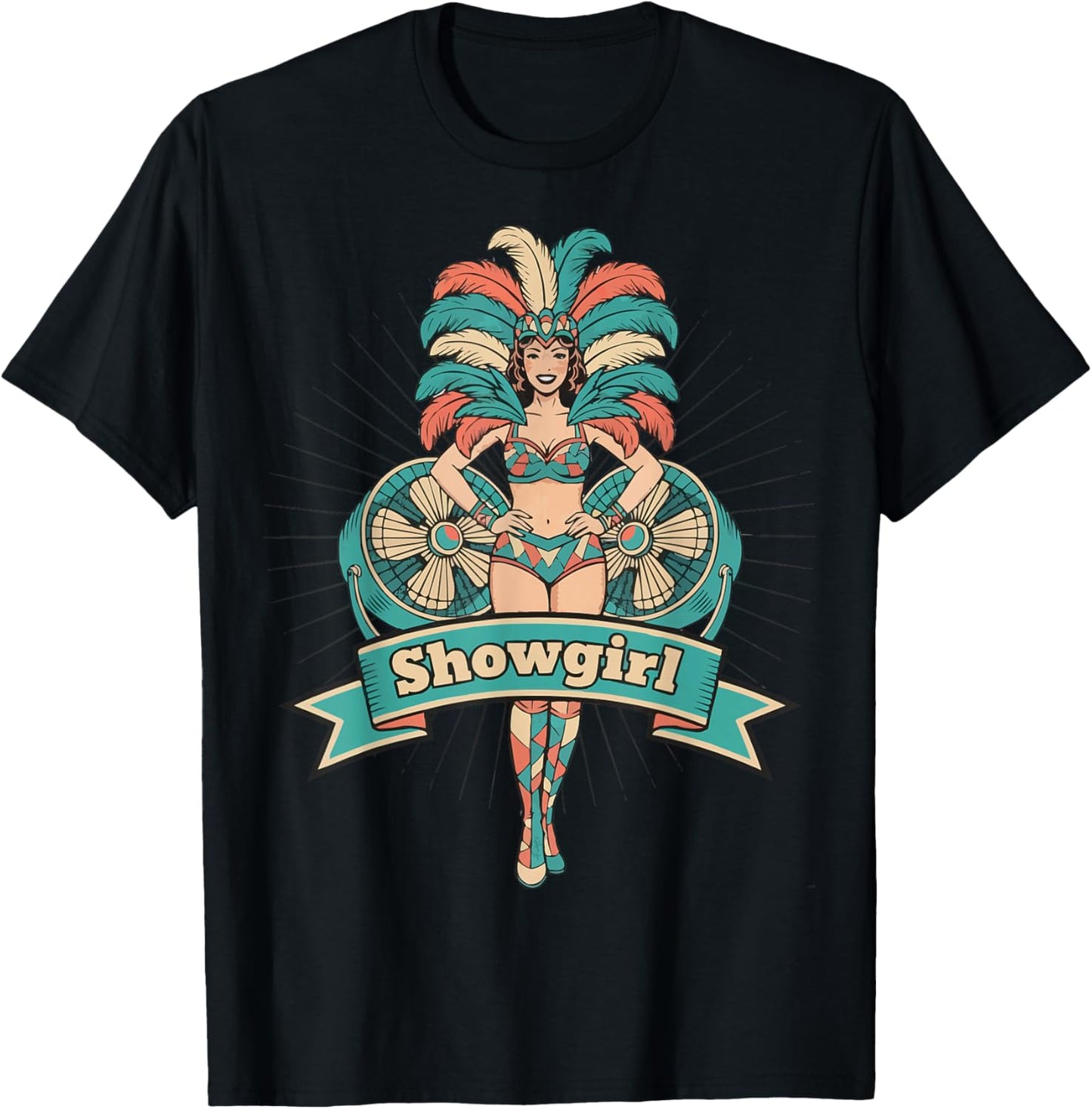 Showgirl Carnival Costume Extravaganza Art T-Shirt - T-Shirt | Black