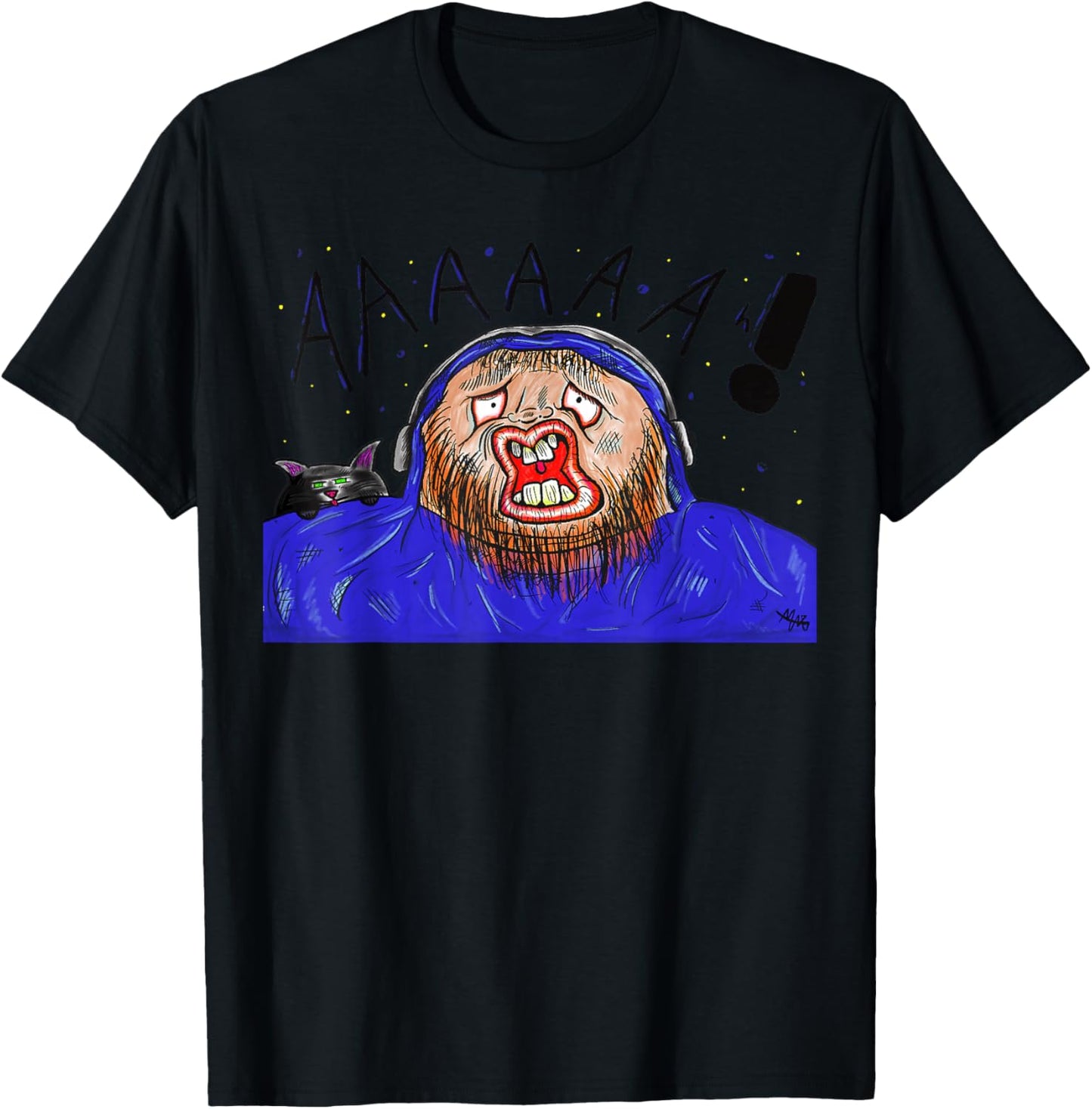 Gamer with and Kitty T-Shirt - T-Shirt | Black