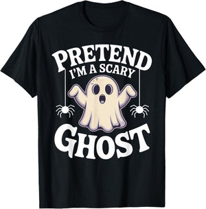 Pretend I'm A Scary Ghost Funny Lazy Halloween Ghost Costume T-Shirt - T-Shirt | Black