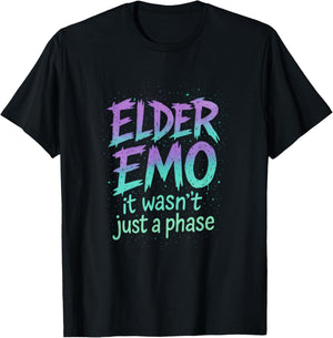 Elder Emo - Funny Goth Retro Music Lovers T-Shirt - T-Shirt | Black