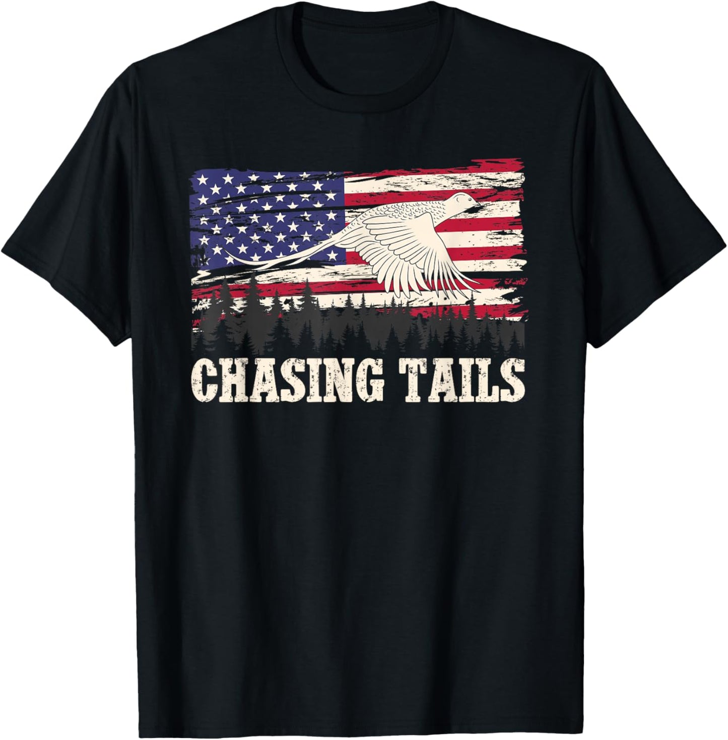 Chasing Tails Pheasant Hunting Pheasant Hunter T-Shirt - T-Shirt | Black