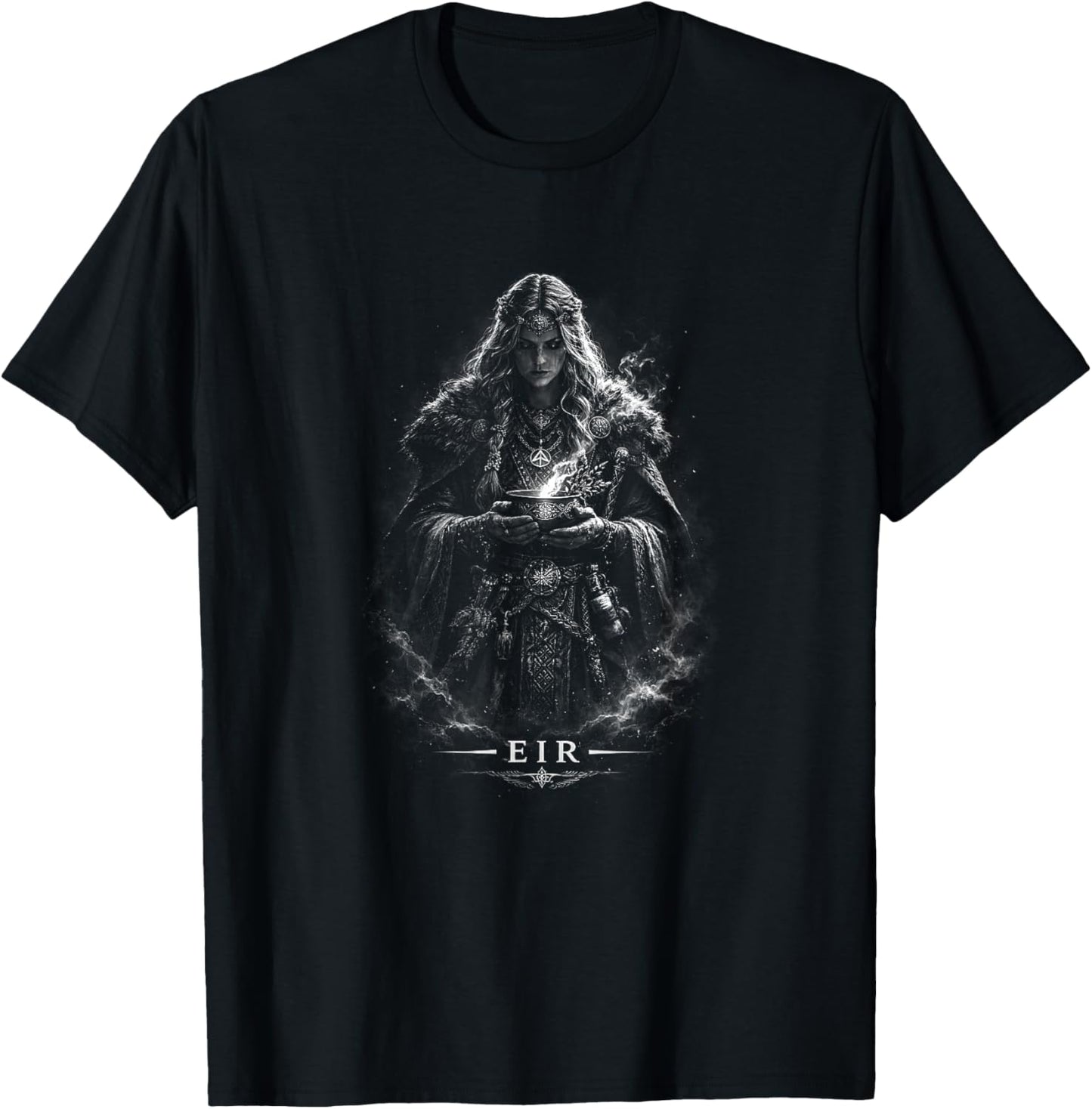 Eir Norse Female Goddess Viking Healer Mythology Magic T-Shirt - T-Shirt | Black