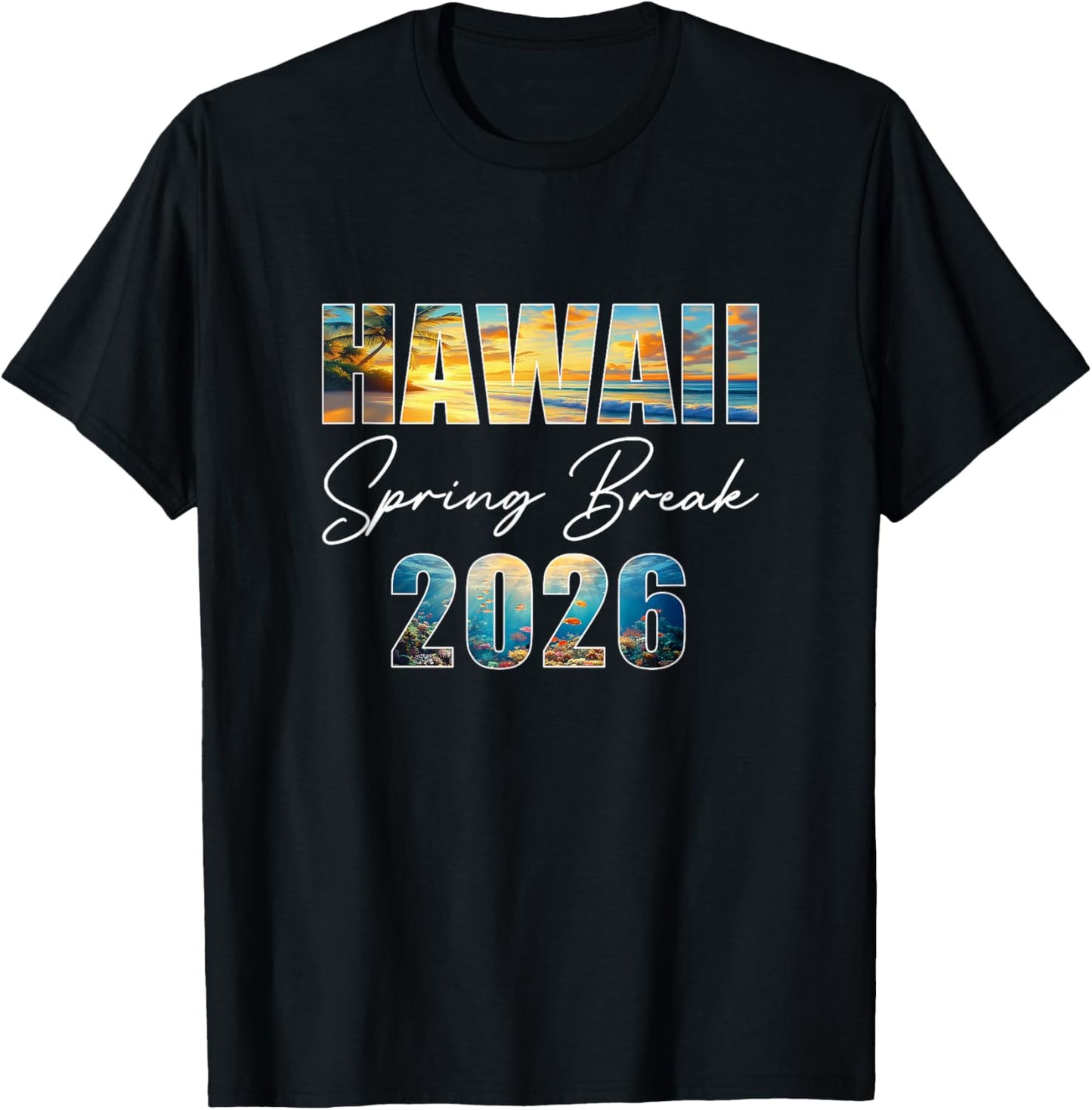 Hawaii Spring Break 2026 Summer Vacation Beach T-Shirt - T-Shirt | Black