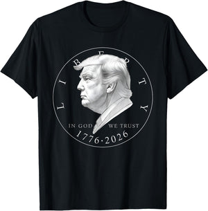1776 2026 Liberty Coin Saying T-Shirt - T-Shirt | Black