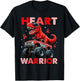 Dino Trex Boys Toddler Heart Warrior Heart Disease Awareness T-Shirt - T-Shirt | Black