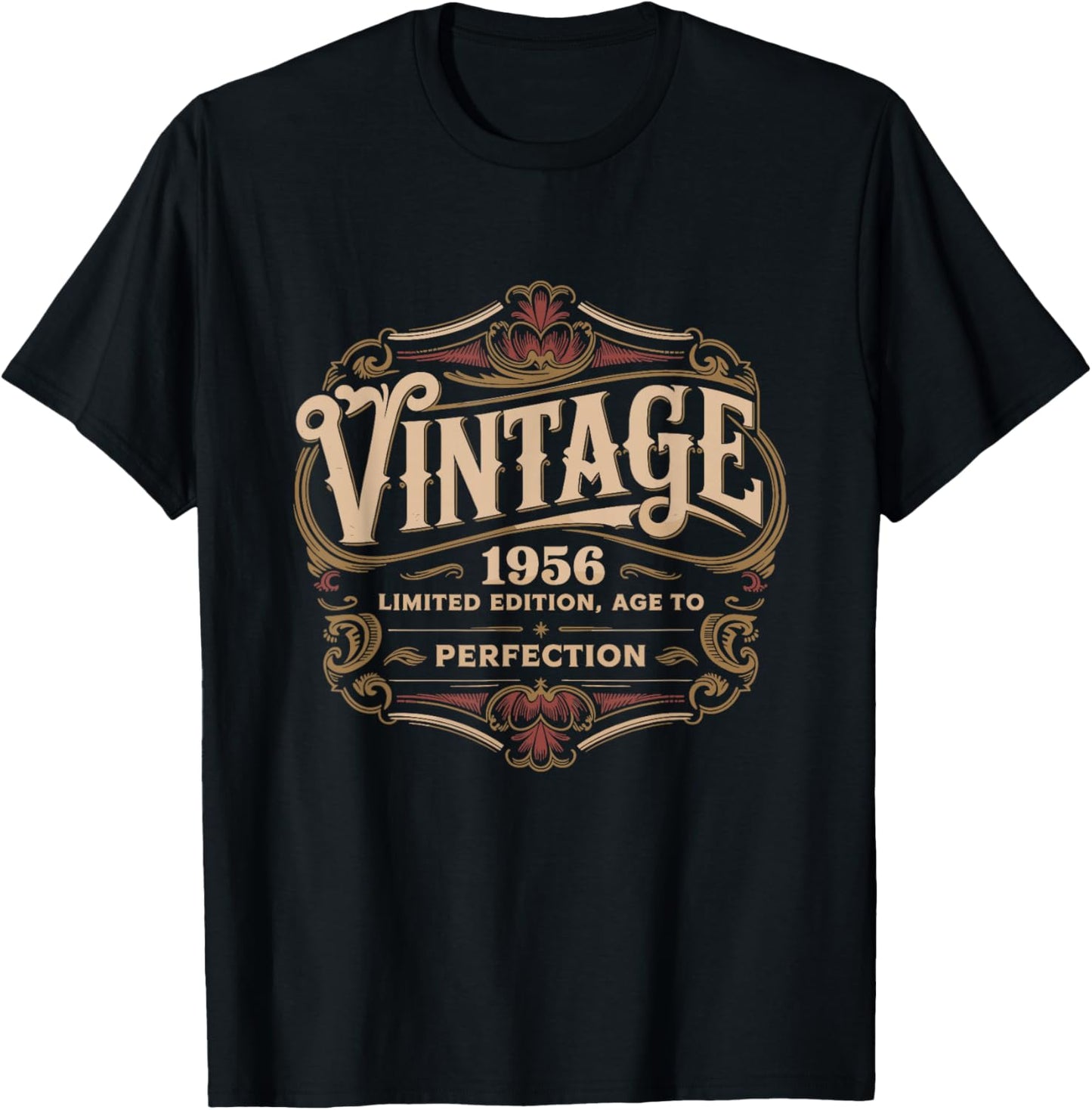70th Birthday 2026, Funny Vintage Age, Born 1956 T-Shirt - T-Shirt | Black