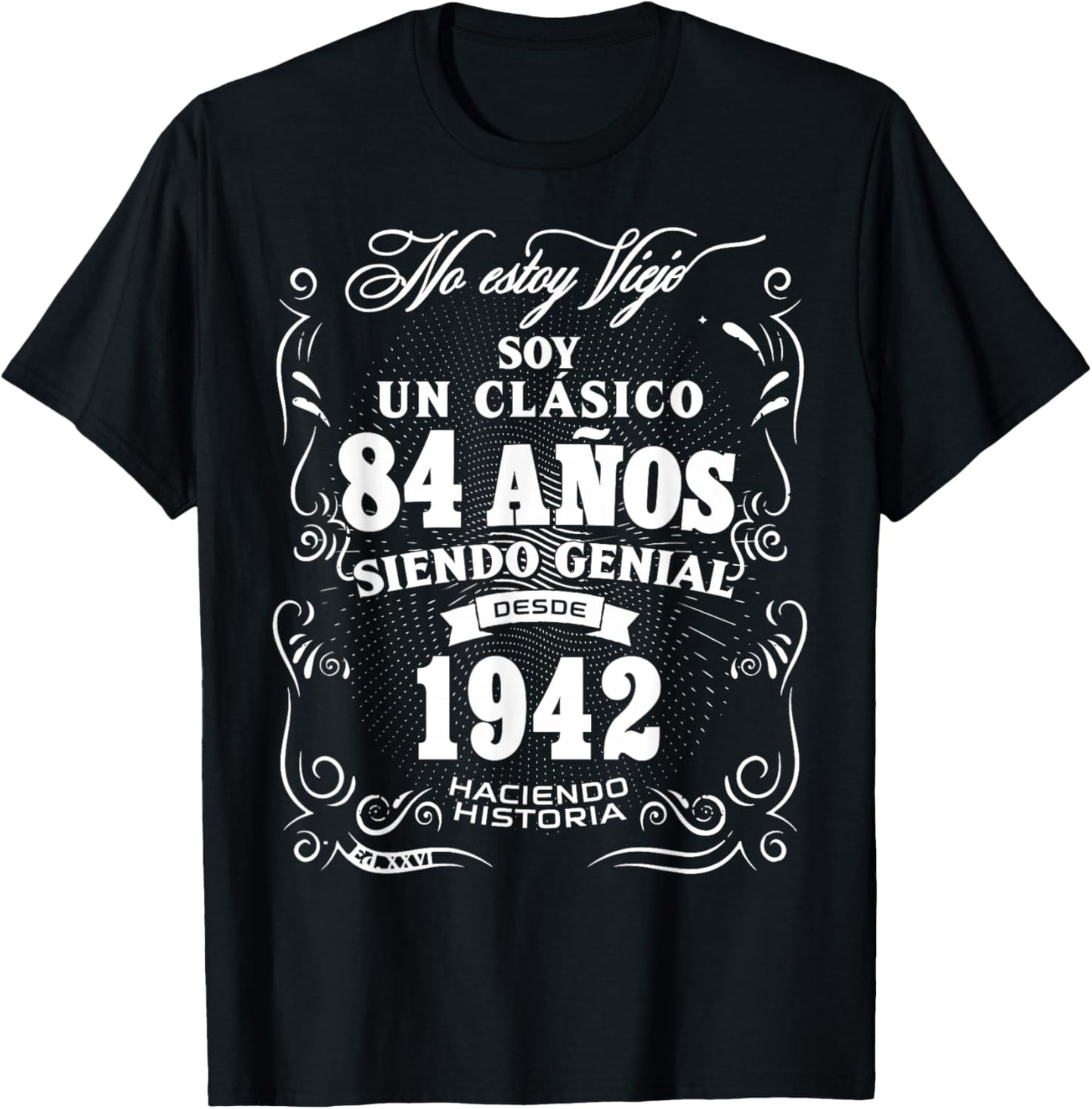 Vintage 84th Birthday Men Funny 1942 84 Birthday Spanish T-Shirt - T-Shirt | Black