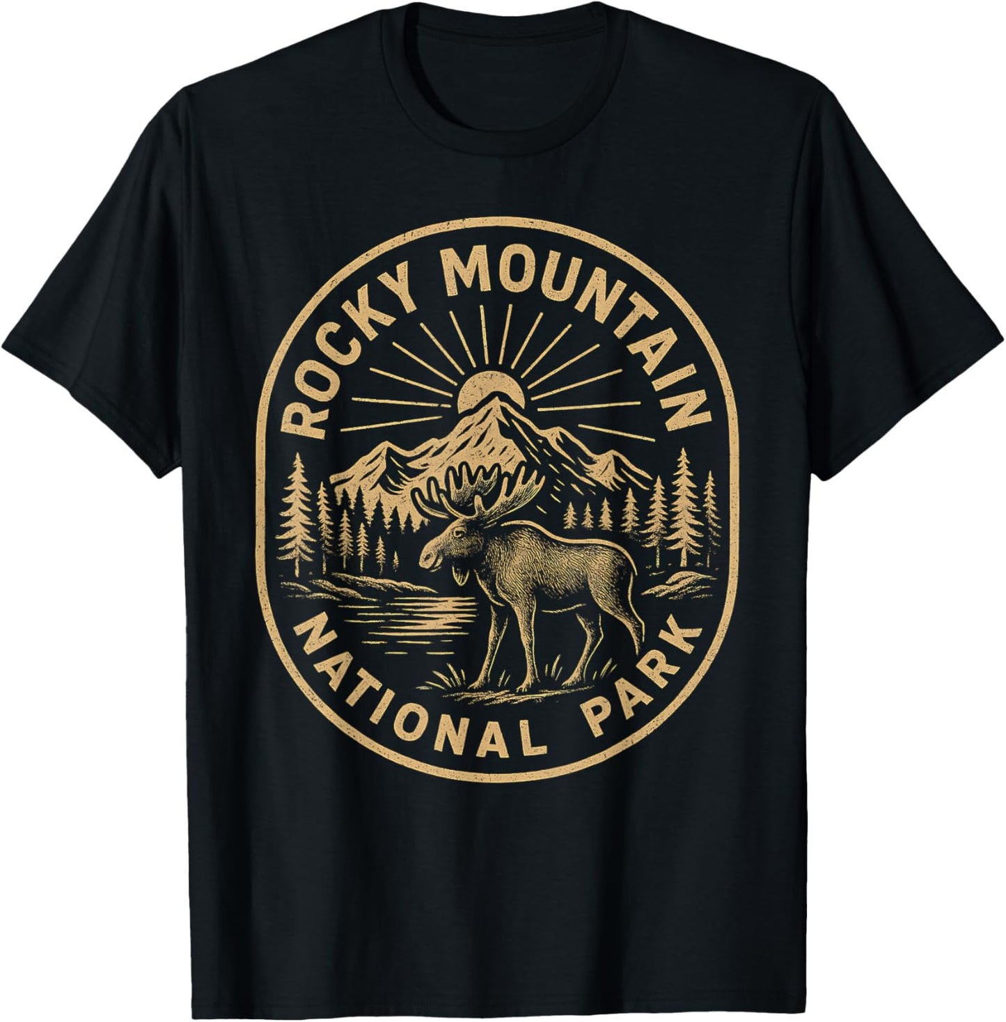 Rocky Mountains National Park Colorado Nature Hiking Camping T-Shirt - T-Shirt | Black