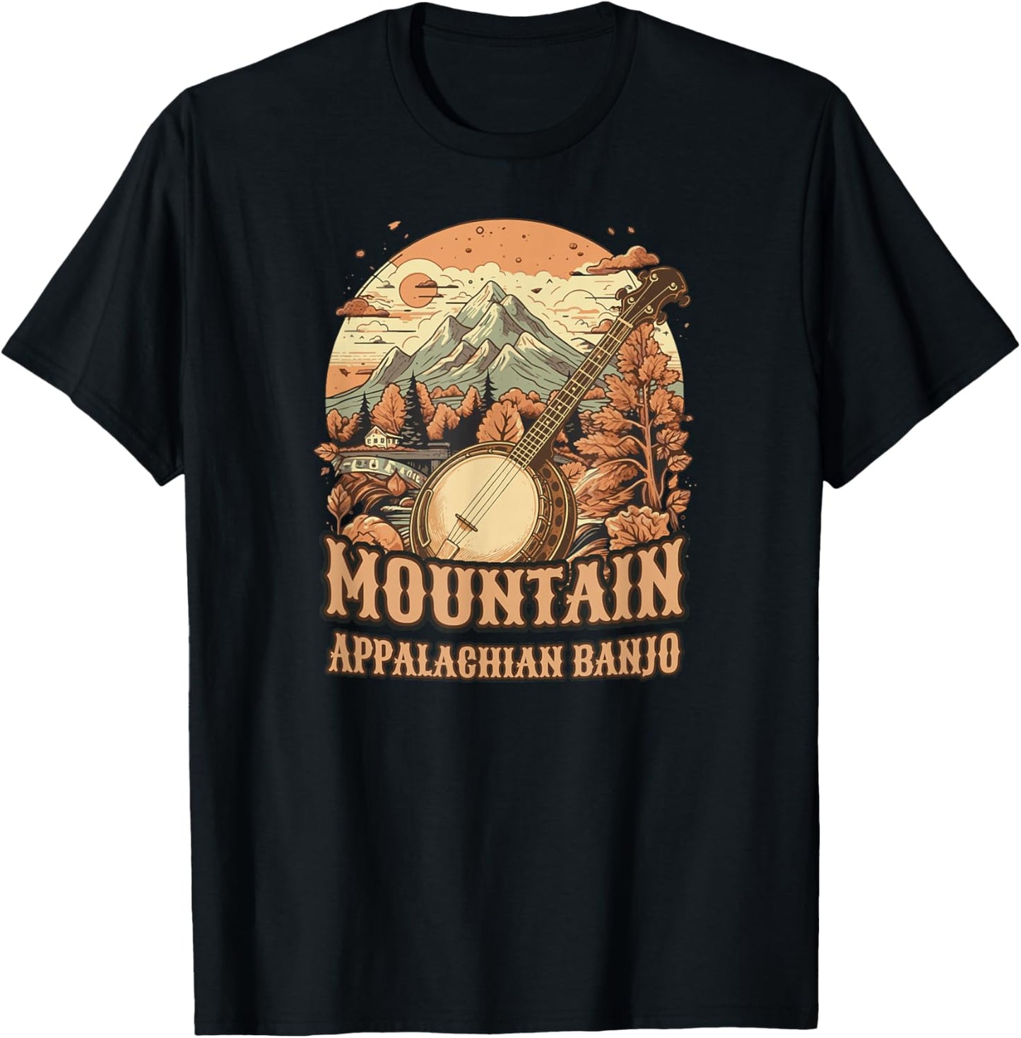 Bluegrass-Banjo Country-Mountain-Appalachian, Banjo T-Shirt - T-Shirt | Black