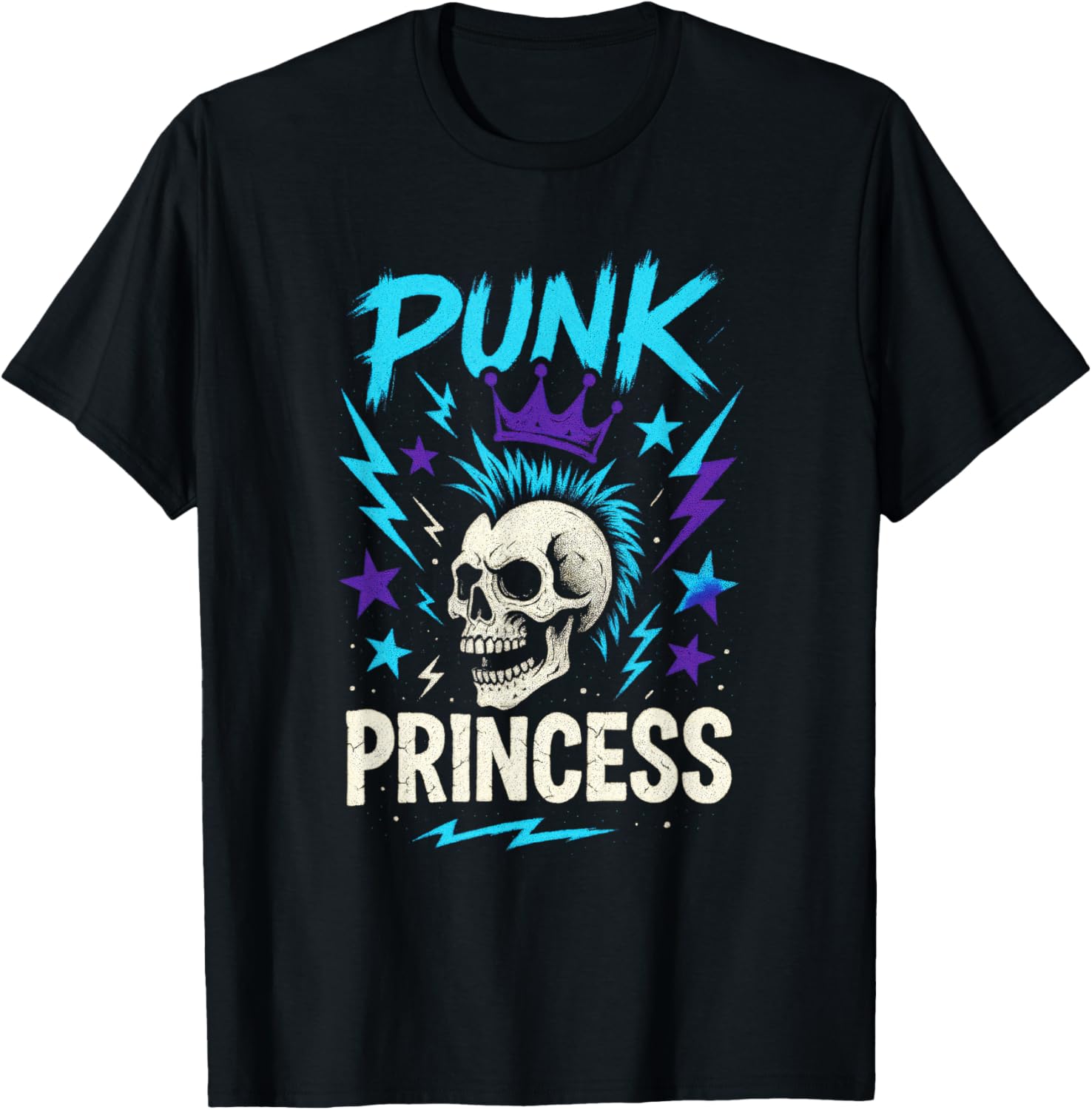 Punk Princess - Emo Skater Rebel Rocker T-Shirt - T-Shirt | Black