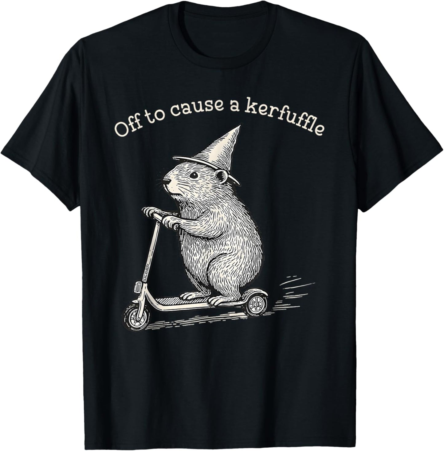 Funny Off to Cause A Kerfuffle Meme Capybara T-Shirt - T-Shirt | Black