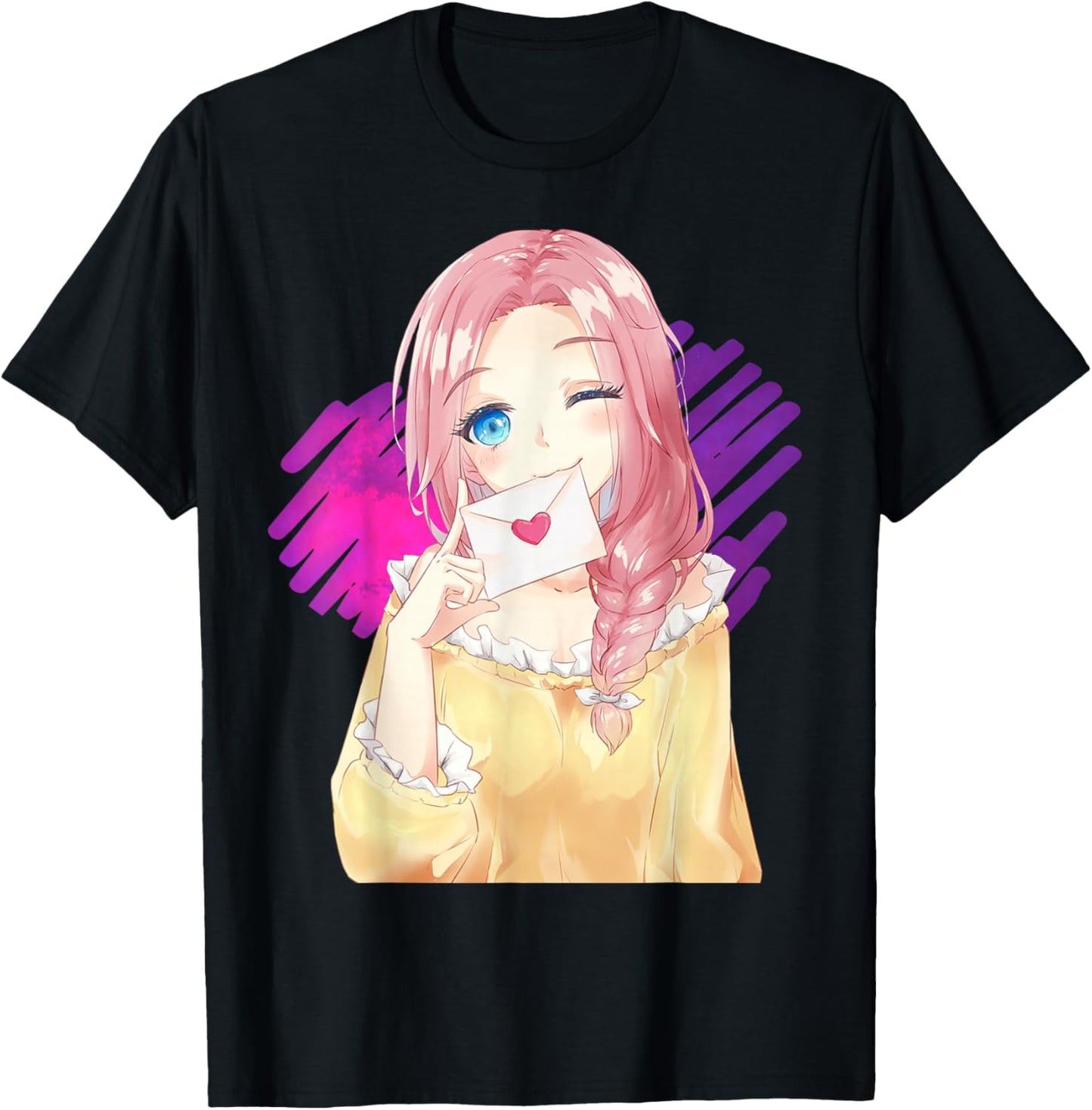 Aesthetic Anime Girl, Cute Anime Gift & Girls T-Shirt - T-Shirt | Black