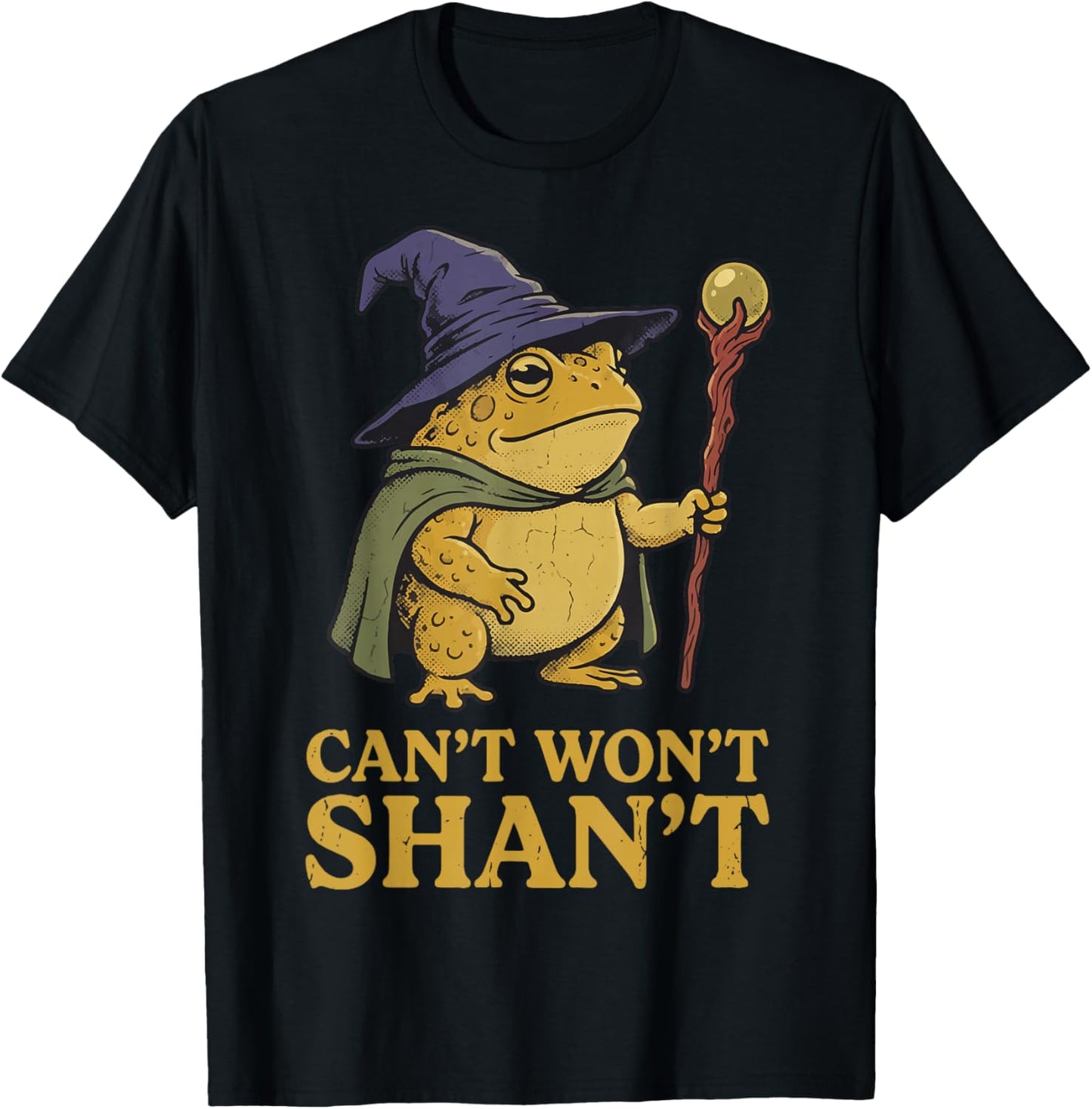 Can't Won't Shan't Frog T-Shirt - T-Shirt | Black