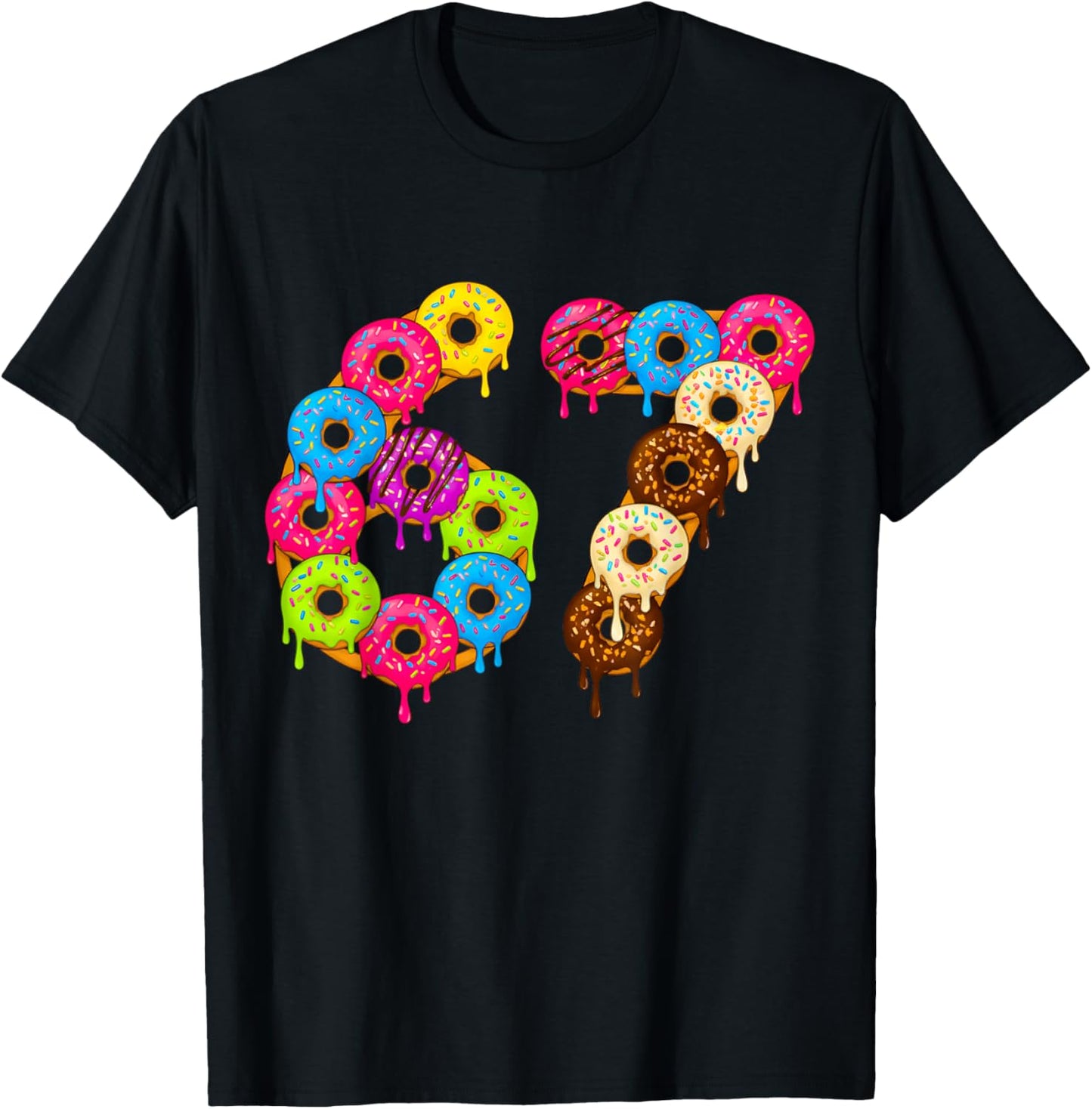 6 7 Meme Matching Love Donuts 67 Pajamas Kids Six Seven Boys T-Shirt - T-Shirt | Black