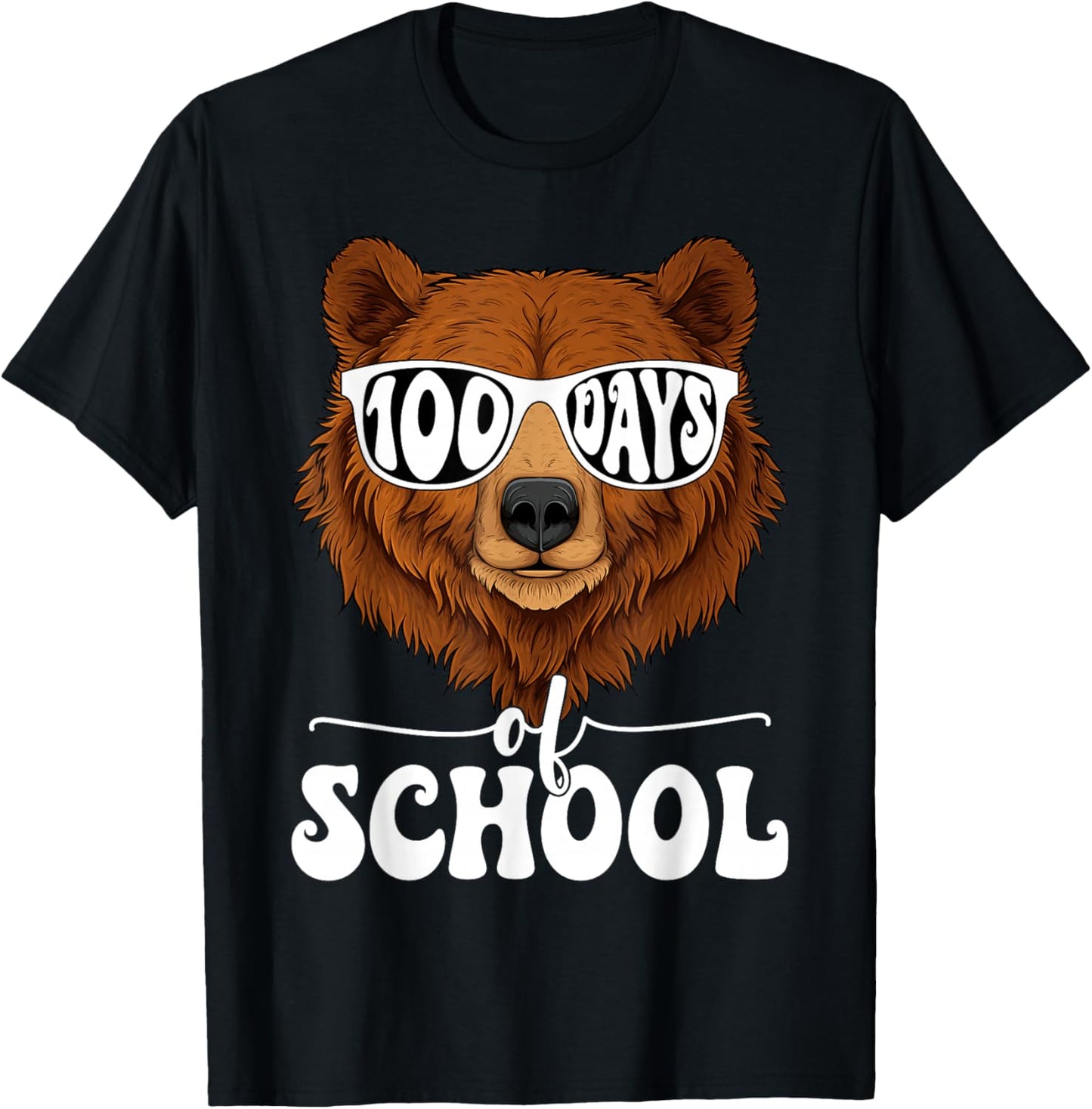 Cute 100 Days of School Bear 100th Day of School Boys Kids T-Shirt - T-Shirt | Black