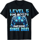 5 Years Old Level 5 Unlocked Awesome 2021 5th Birthday Boys T-Shirt - T-Shirt | Black