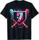 7th Birthday Boys Baseball Ice Cream Drip Boys Baseball T-Shirt - T-Shirt | Black