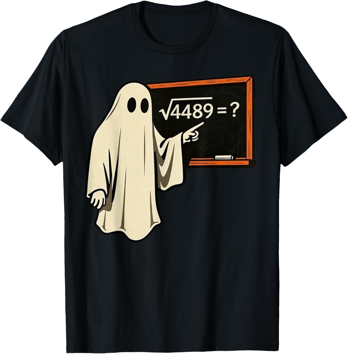 Square Root 67 Ghost Math Teacher 4489 Meme Funny Halloween T-Shirt - T-Shirt | Black