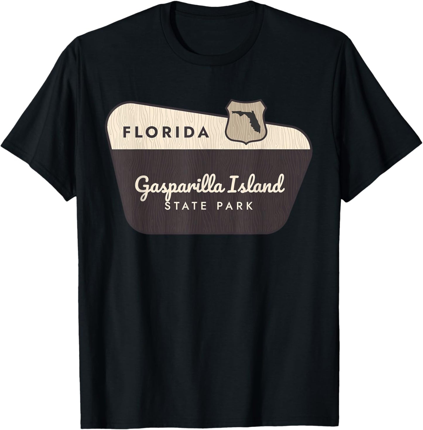 Gasparilla Island State Park Florida Welcome Sign Vacation T-Shirt - T-Shirt | Black
