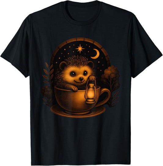 Hedgehog Animal Lover Cute Hedgehog T-Shirt - T-Shirt | Black