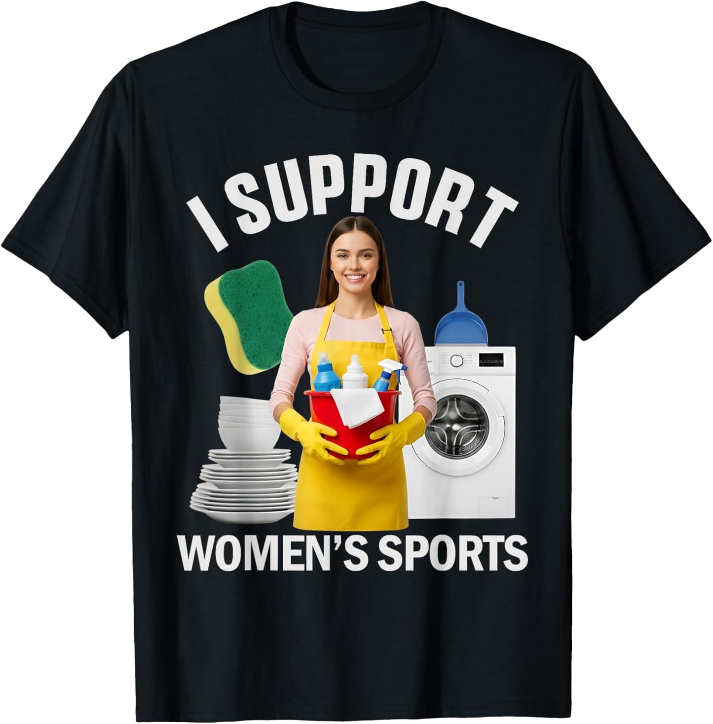 I Support Women's Sports Unwearable Aduld Humor Bootleg T-Shirt - T-Shirt | Black